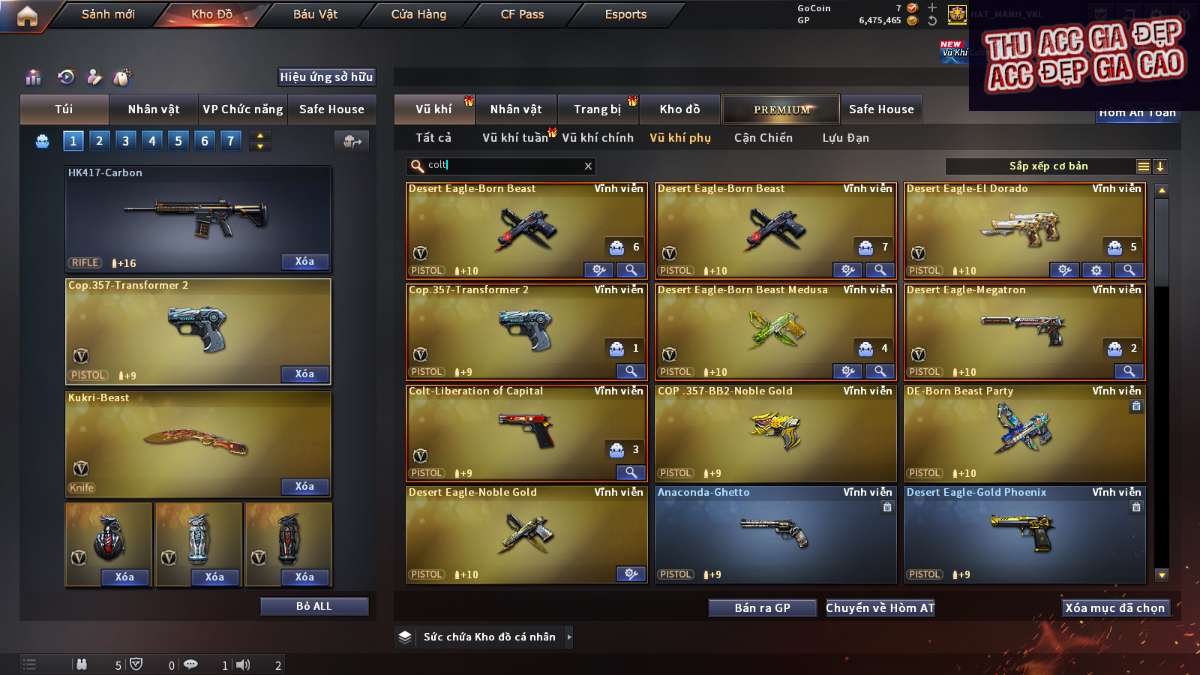 shop acc cf uy tin gia re